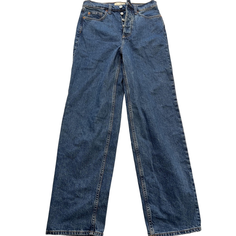 Universal Thread Jeans Womens 6‎ Blue Highest Straight Button Fly Denim Pants